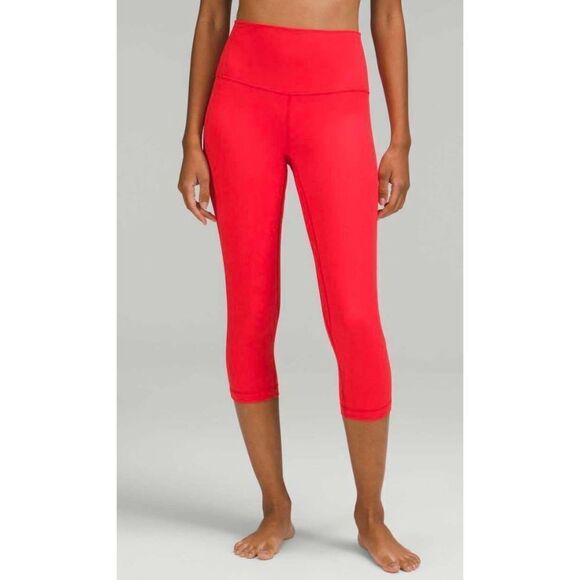 LULULEMON ATHLETICA Align High-Rise Crop 21' in Love Red Size 12 - Picture 2 of 4
